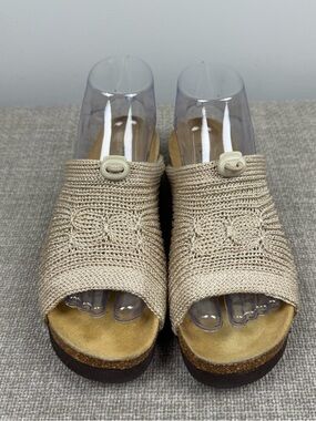 Arcopedico Elio Parodi Tan Knit Slides Comfort Slip On Sandals EU 39 US 8-8.5